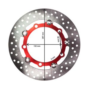 UNİVERSAL 267 mm X 132 mm X 5 mm SPOR ÖN DİSK KIRMIZI